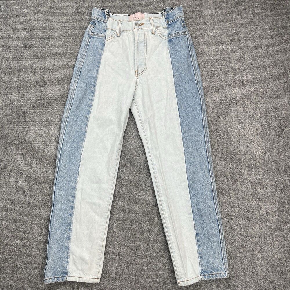 Revice Two Tone Gemini Crossroads Button Fly Jeans Womens Size 25 Straight